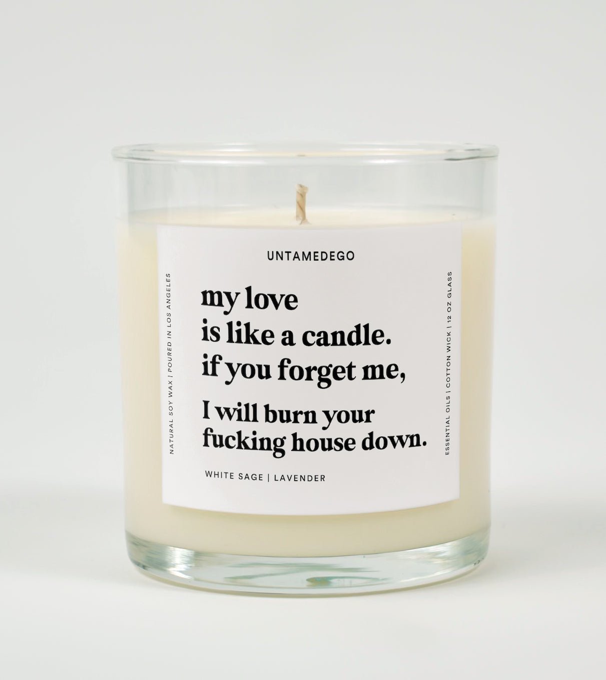 My Love Is Like A Candle Glass Candle UntamedEgo LLC.