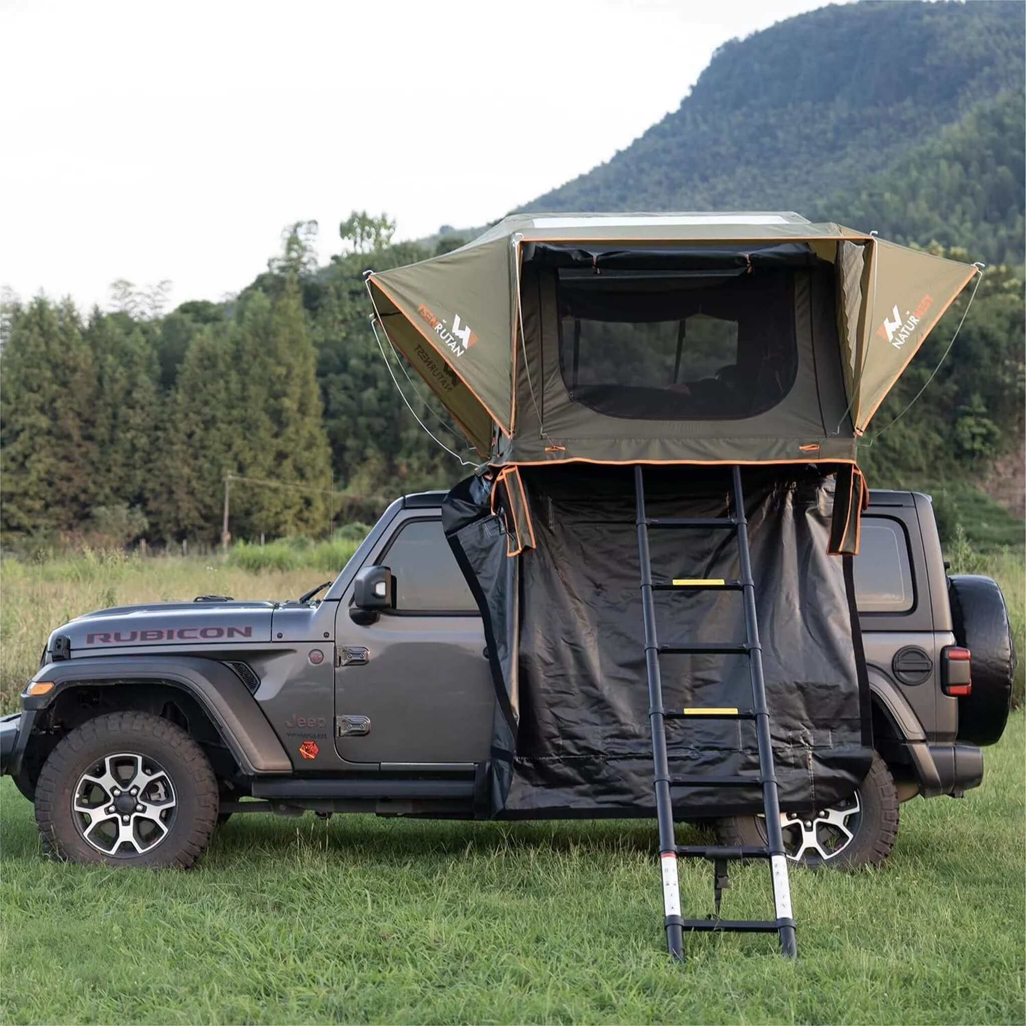 Naturnest Andromeda Green Soft Shell Rooftop Tent With Large Panoramic Skylight & YKK Doors (SAK50612) SAKSBY WHOLESALE
