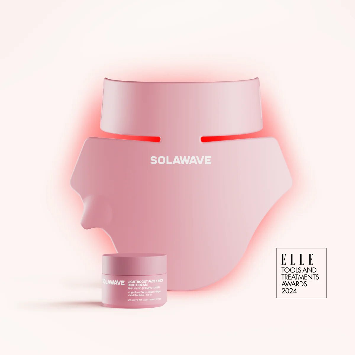 Neck & Chest LED Mask w/ LightBoost Cream Kit Solawave