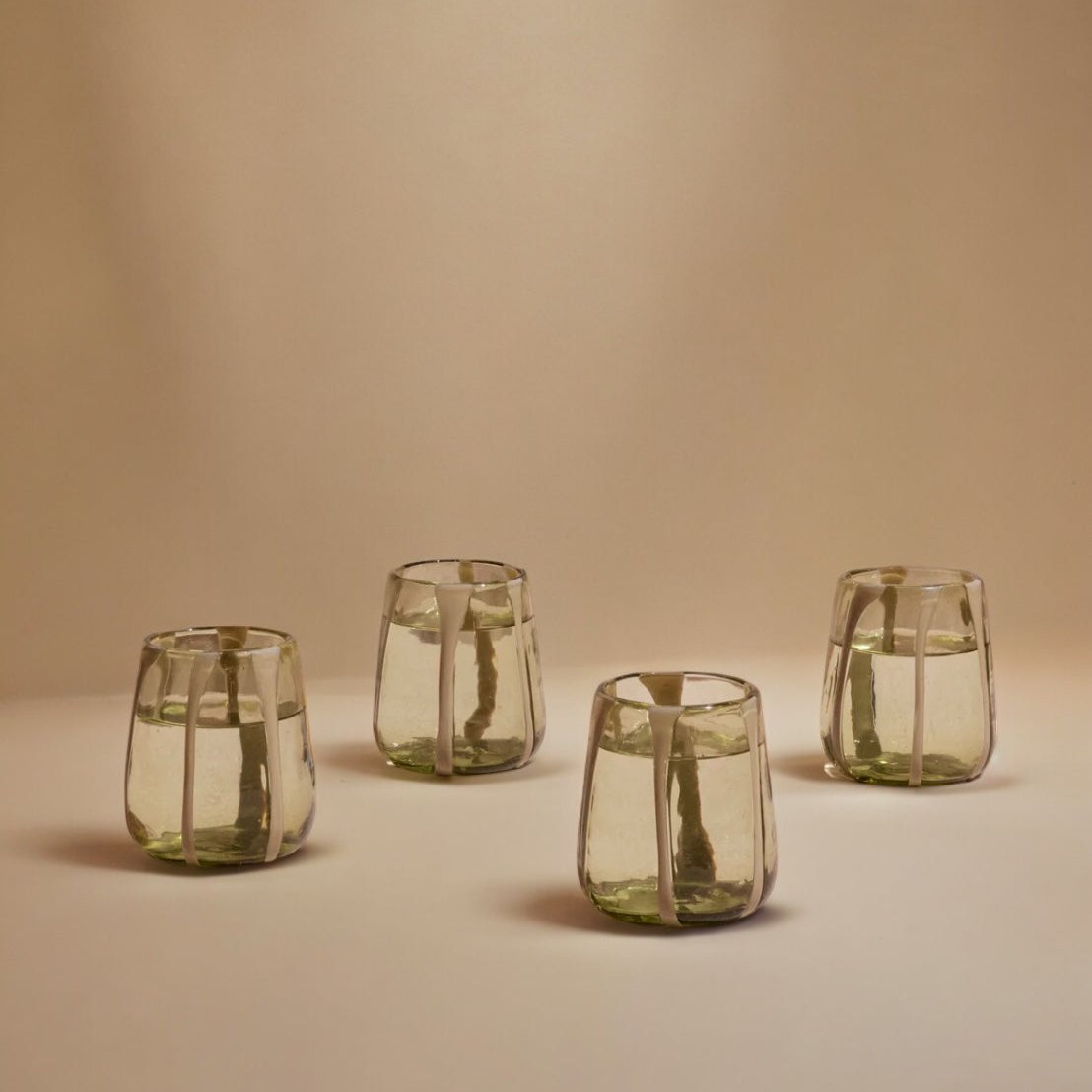 Olivia Short Green Olive Glass (Set of 4) by MESO MESO