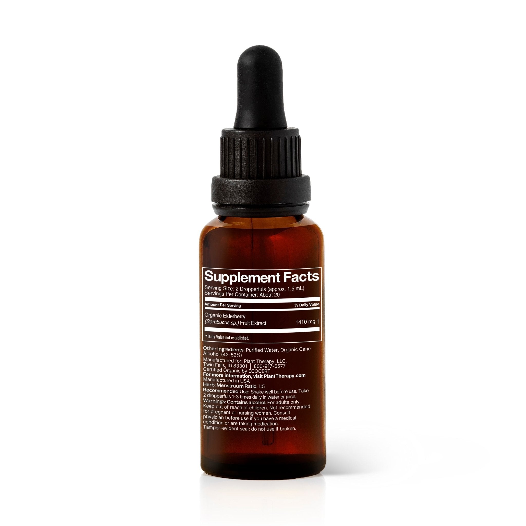 Organic Elderberry Herbal Tincture Plant Therapy