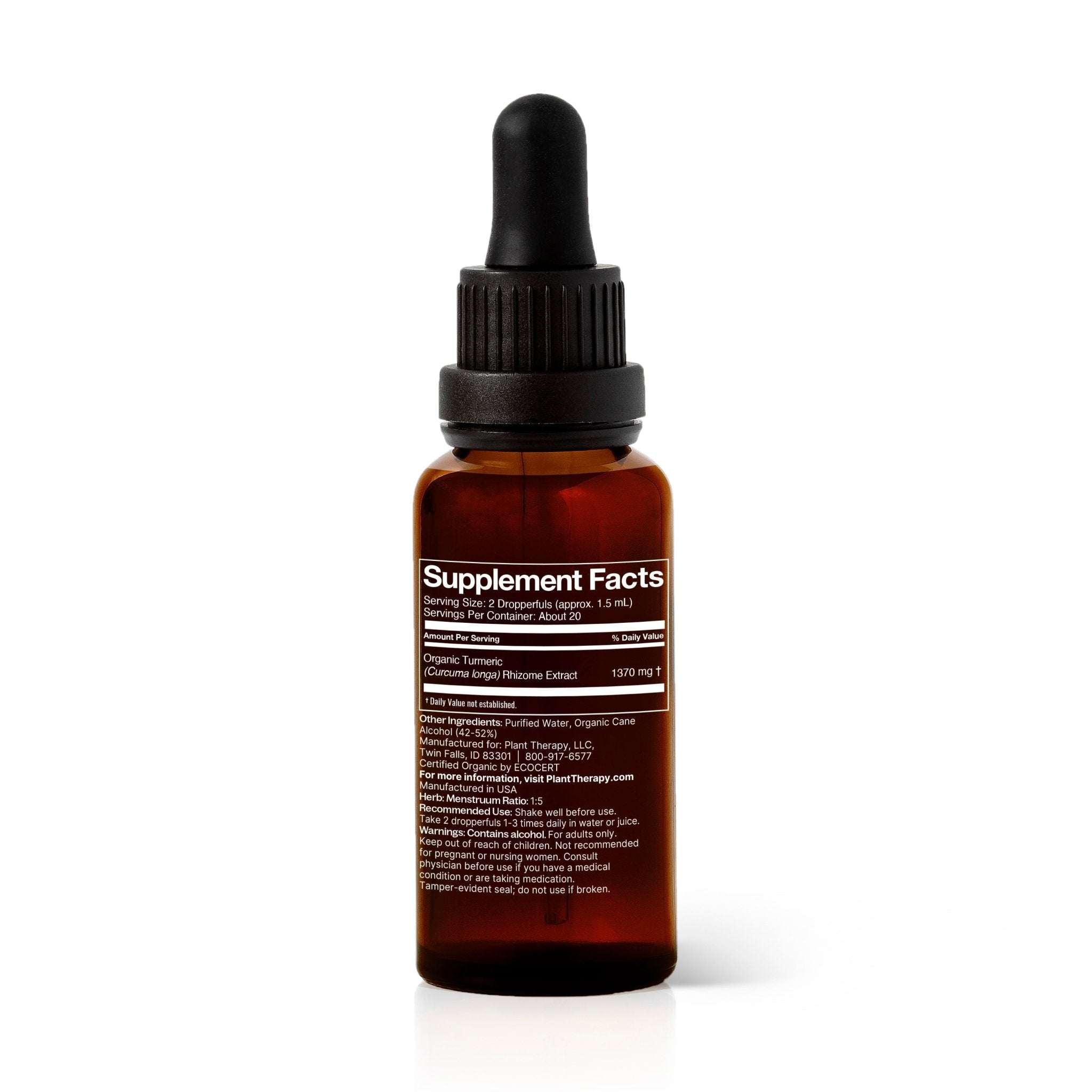 Organic Turmeric Herbal Tincture Plant Therapy