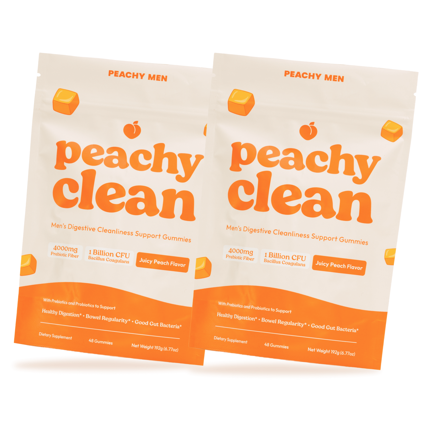 Peachy Clean Pre+Probiotic Fiber Gummies - 2 Pack Peachy Men