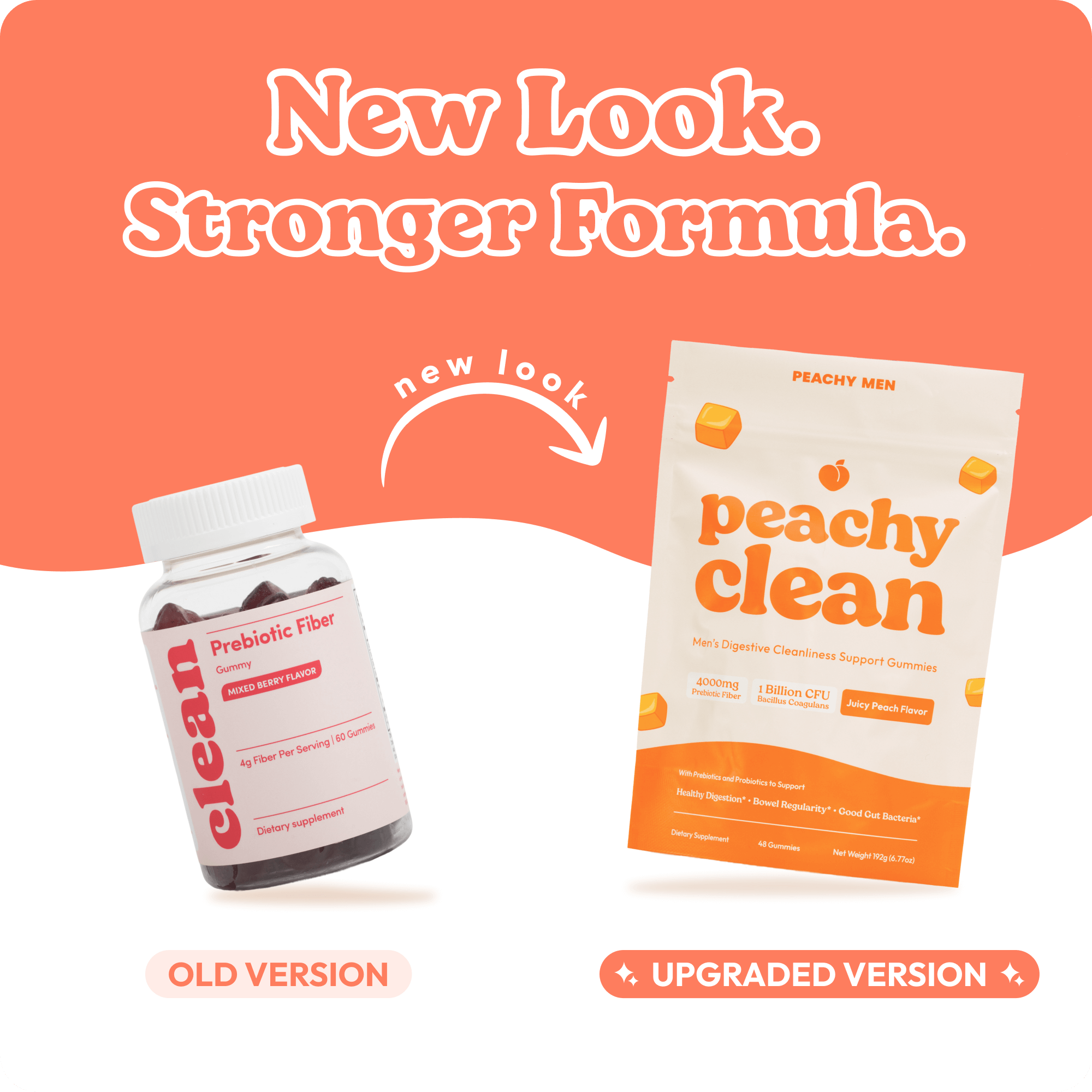Peachy Clean Pre+Probiotic Fiber Gummies Peachy Men
