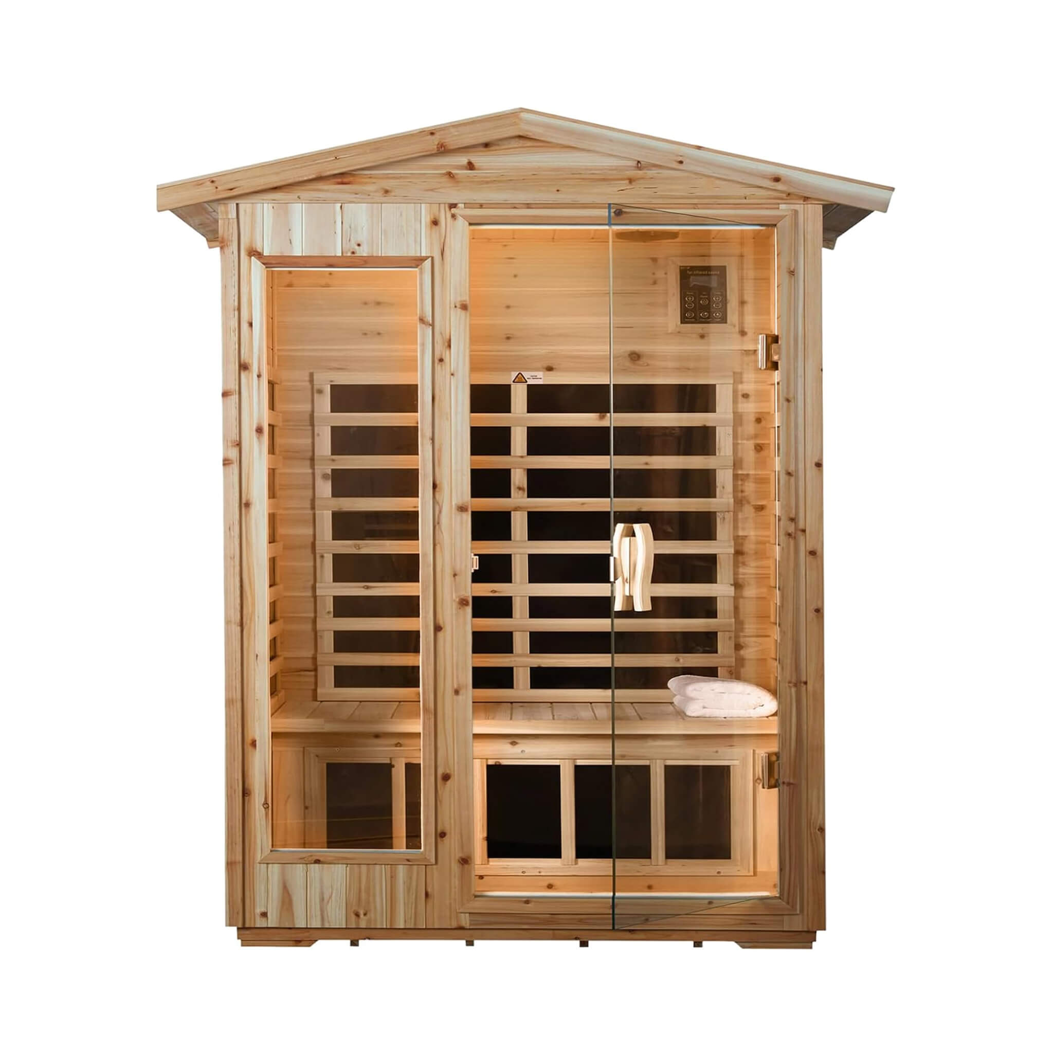 Premium 2 - Person Indoor Outdoor Low EMF FAR - Infrared Hemlock Wood Personal Home Sauna Spa, 1750W (SAK27451) SAKSBY WHOLESALE