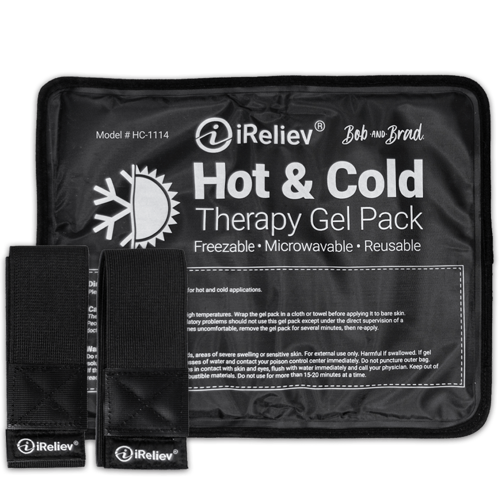 Premium Reusable Hot and Cold Therapy Gel Pack with Securement Straps iReliev