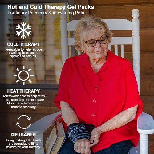 Premium Reusable Hot and Cold Therapy Gel Pack with Securement Straps iReliev