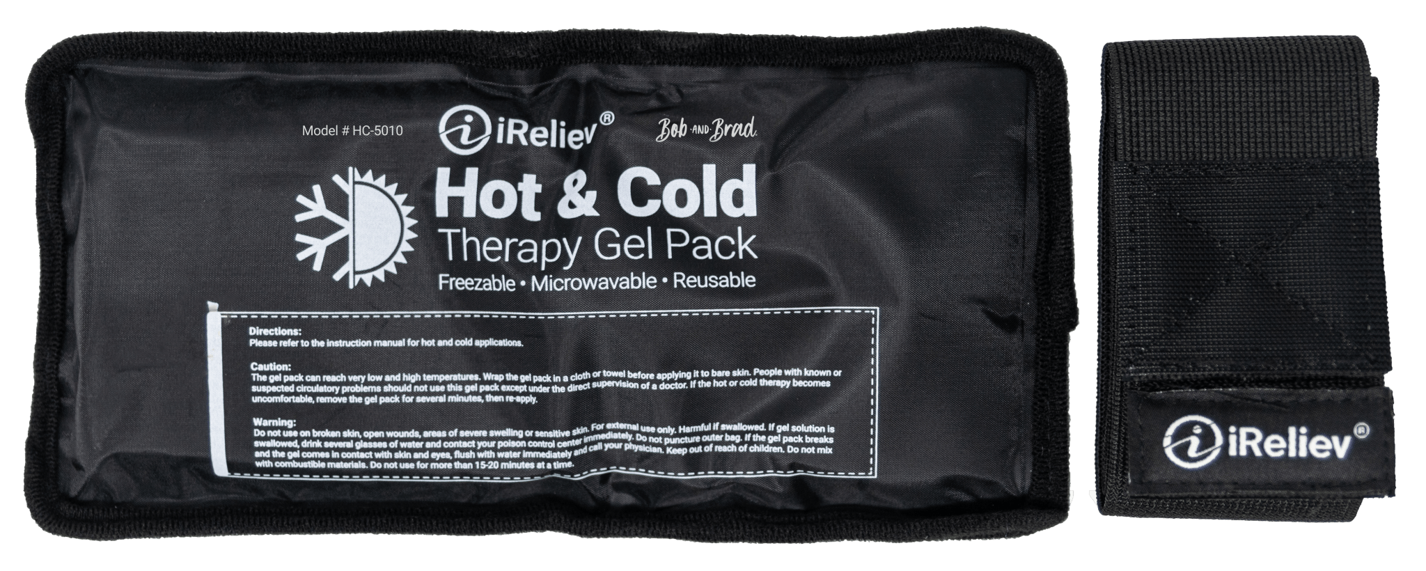 Premium Reusable Hot and Cold Therapy Gel Pack with Securement Straps iReliev