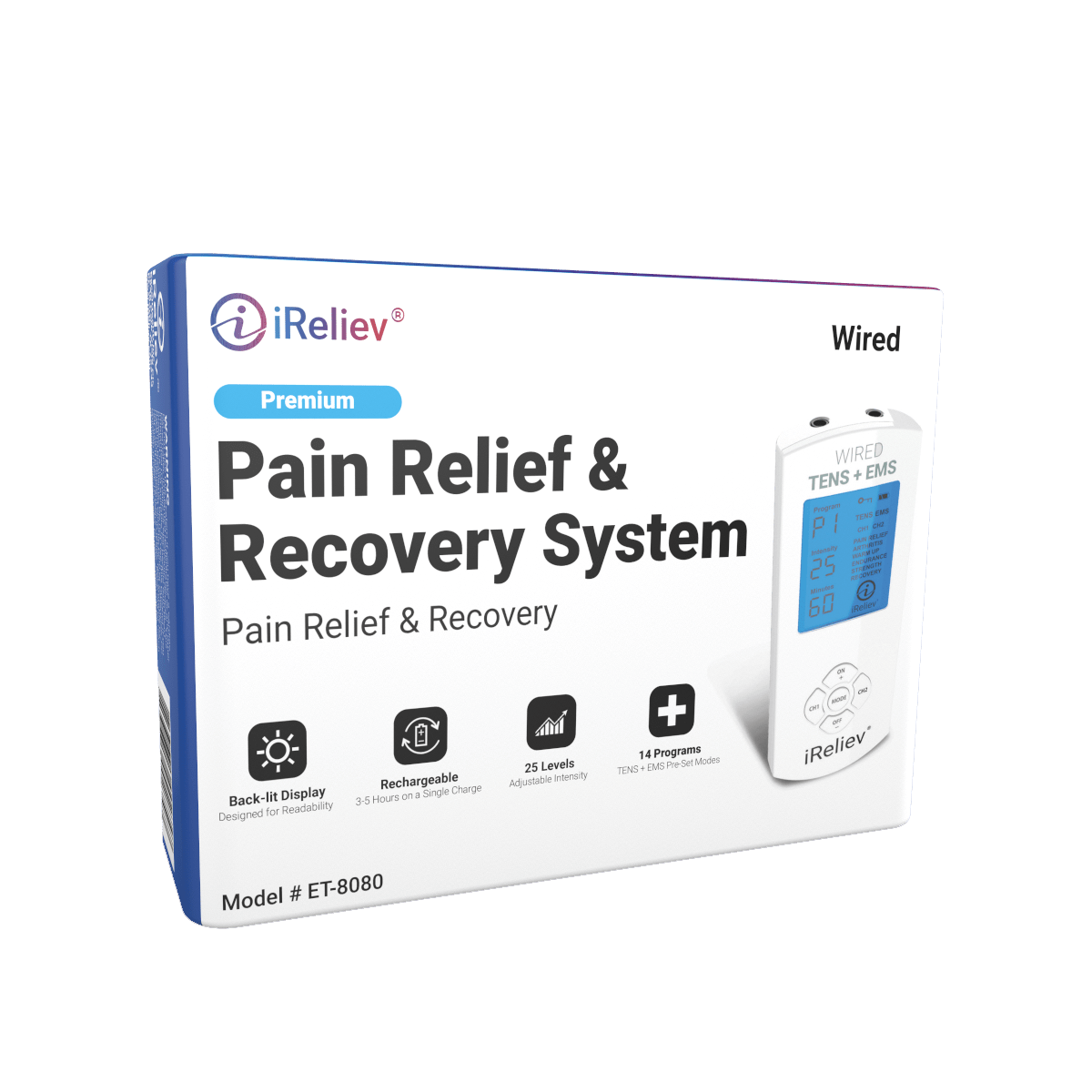 Premium TENS + EMS Pain Relief & Recovery iReliev