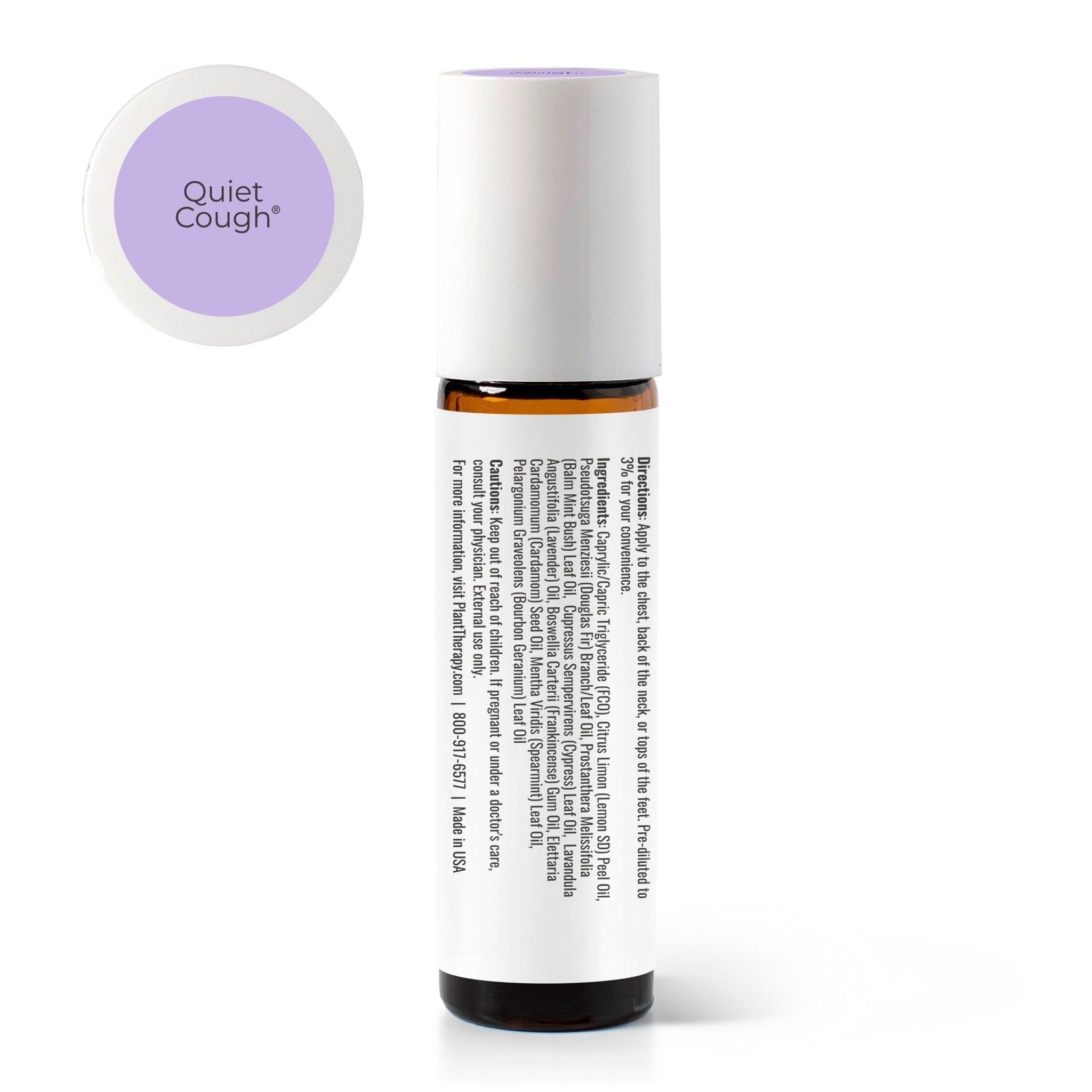 Quiet Cough® KidSafe Essential Oil Blend Pre - Diluted Roll - On Plant Therapy