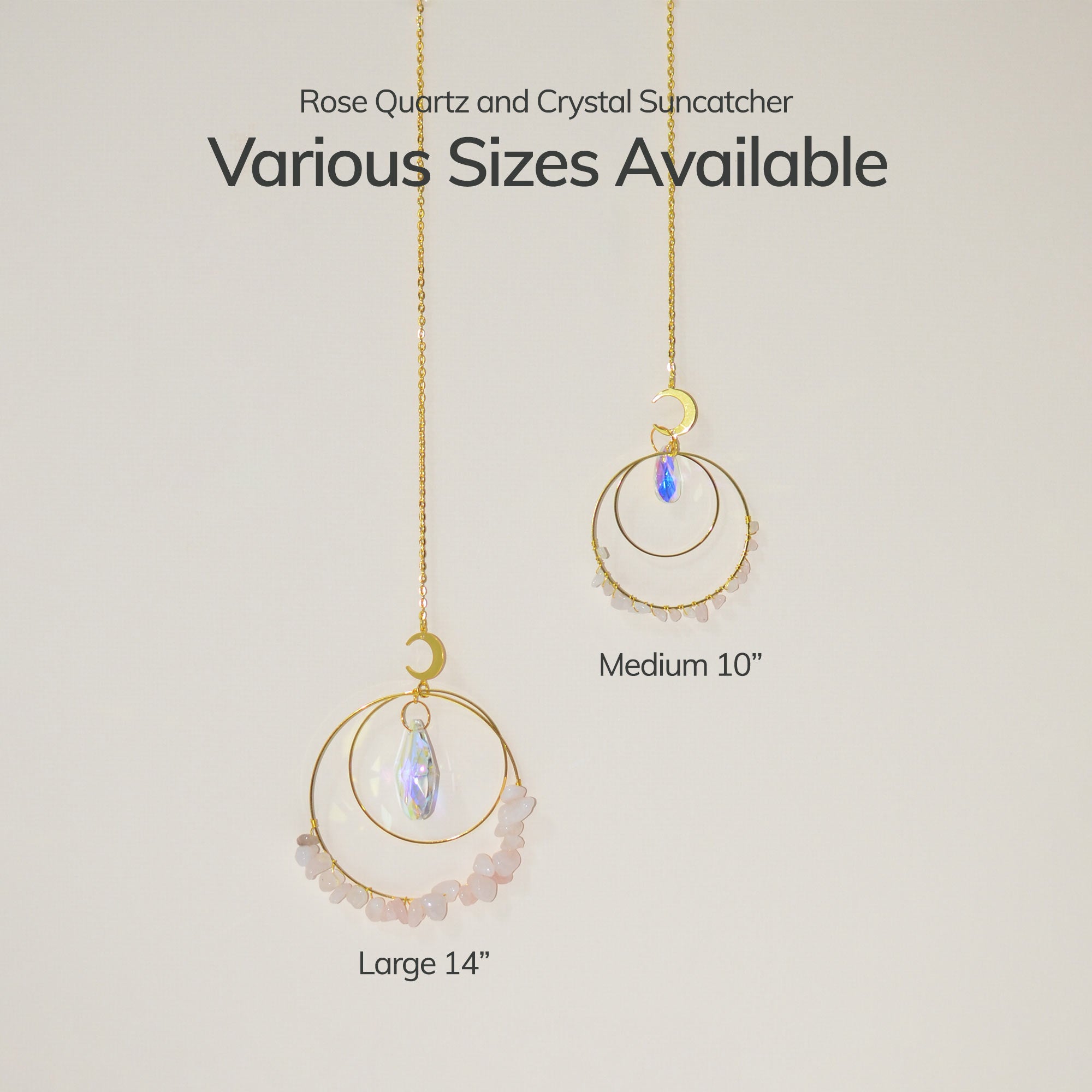 Rose Quartz & Crystal Sun catcher