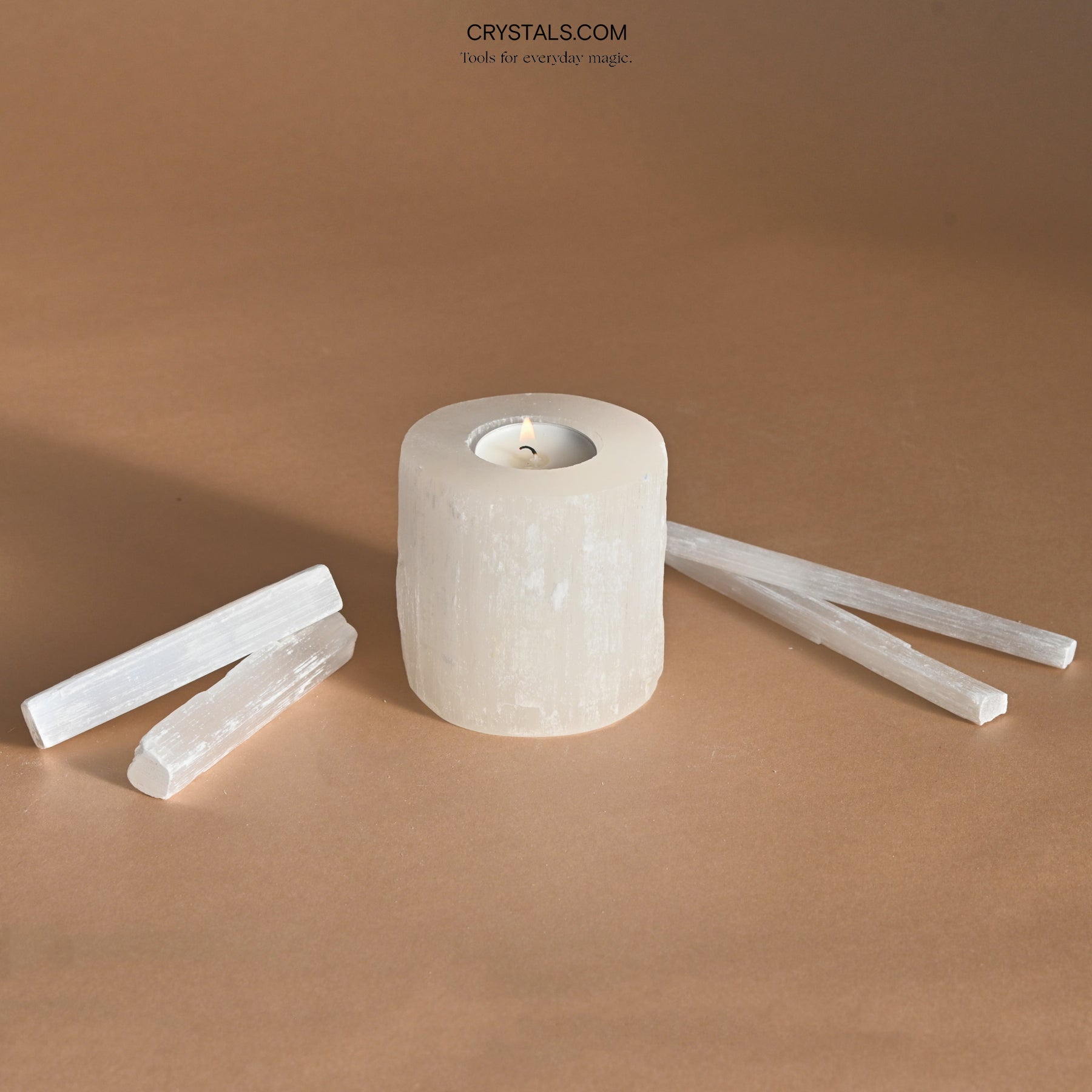 Selenite Cleansing Wand CRYSTALS.COM