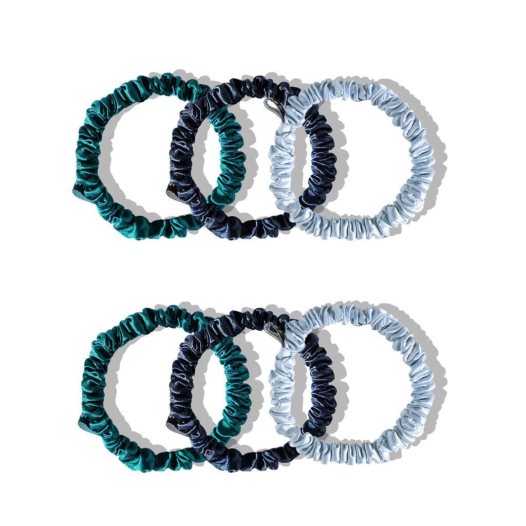 Skinny Scrunchie Set - Blue & Green Shades Drowsy