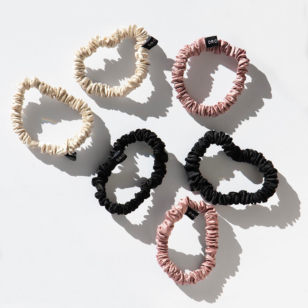 Skinny Scrunchie Set - Rose, Dusty, Black Drowsy