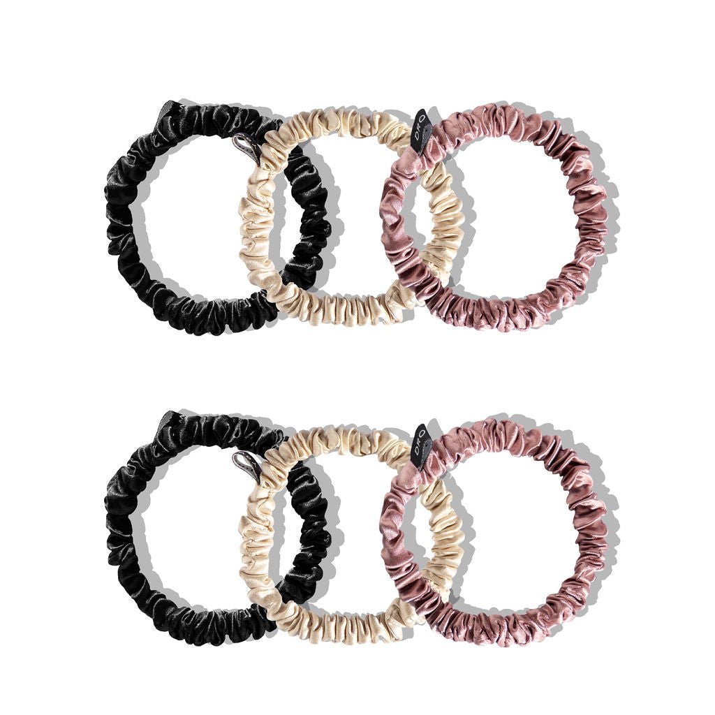 Skinny Scrunchie Set - Rose, Dusty, Black Drowsy