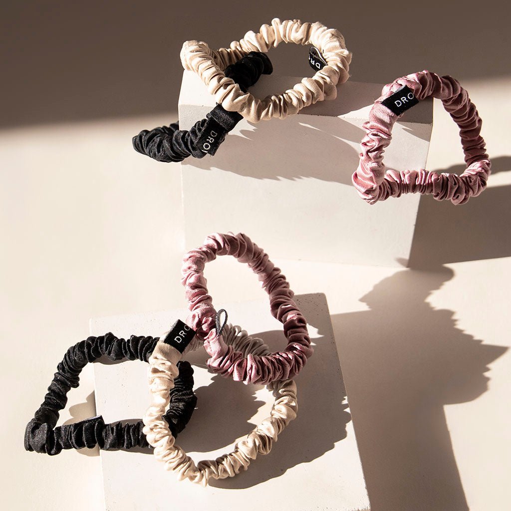 Skinny Scrunchie Set - Rose, Dusty, Black Drowsy