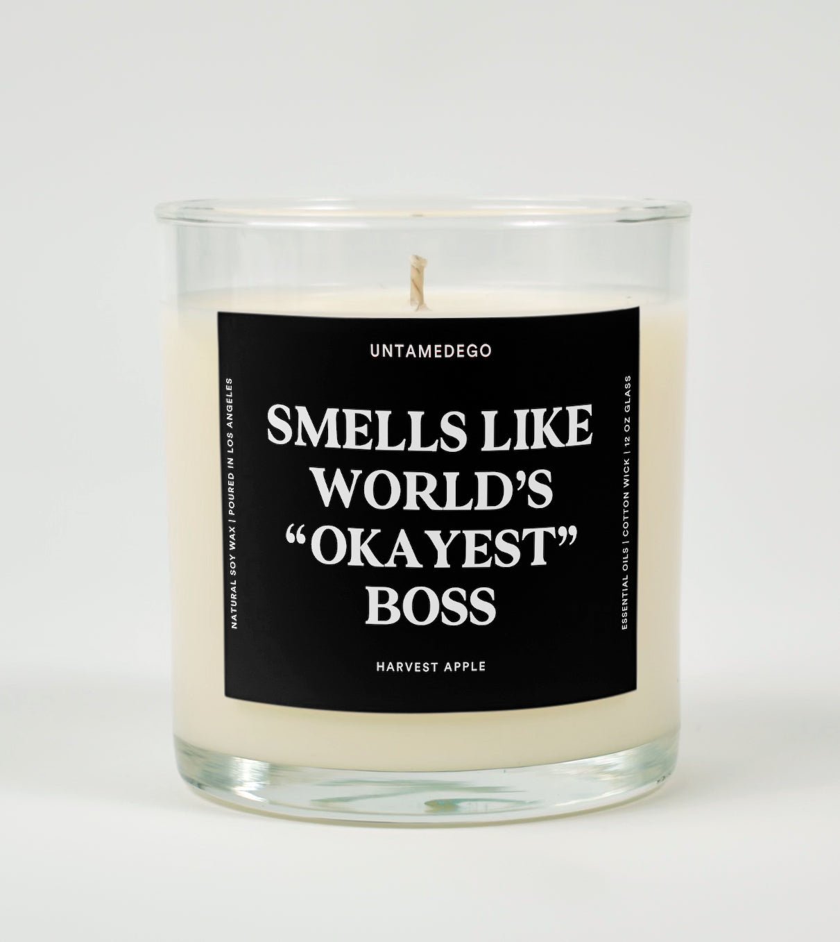 Smells Like World's Okayest Boss Glass Candle UntamedEgo LLC.