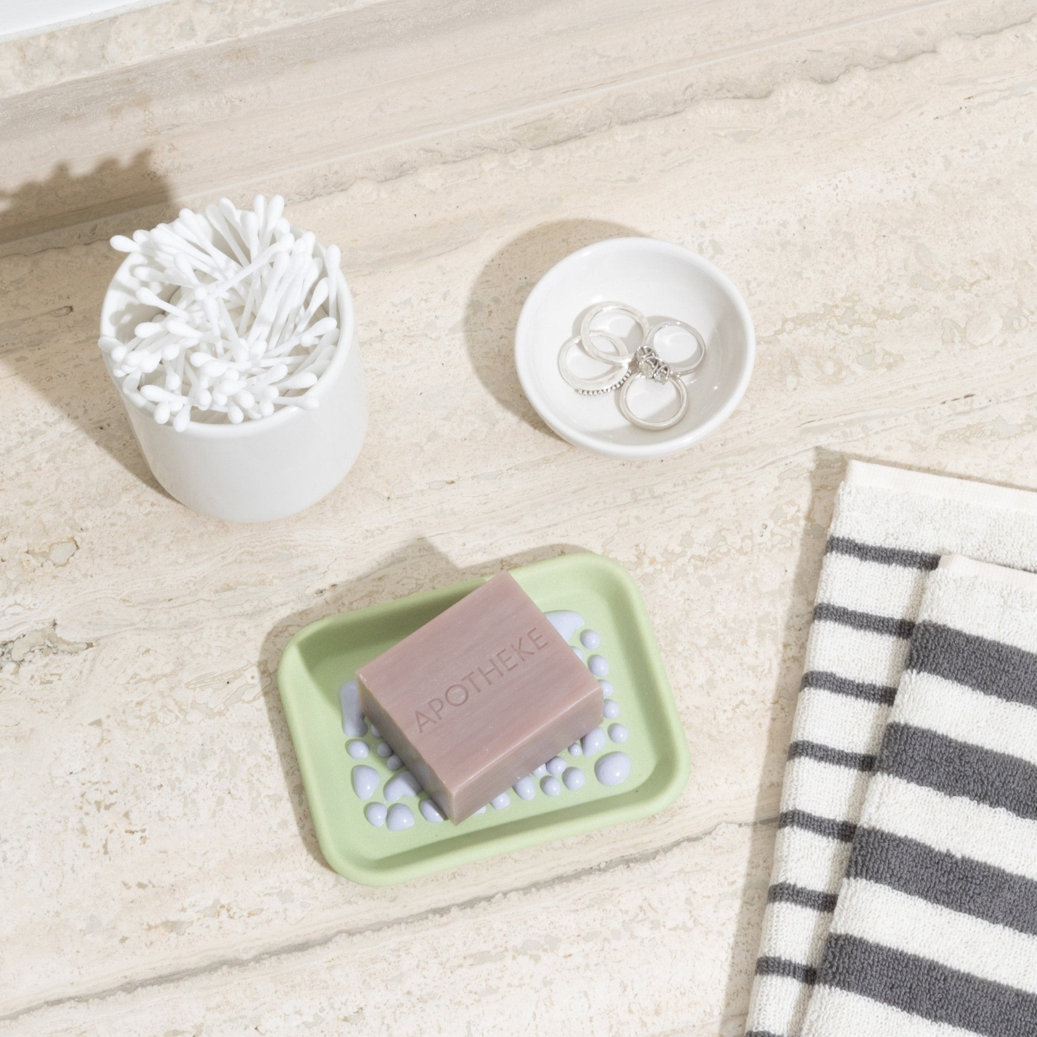 Soap Dish Bundle in Aloe Felt+Fat
