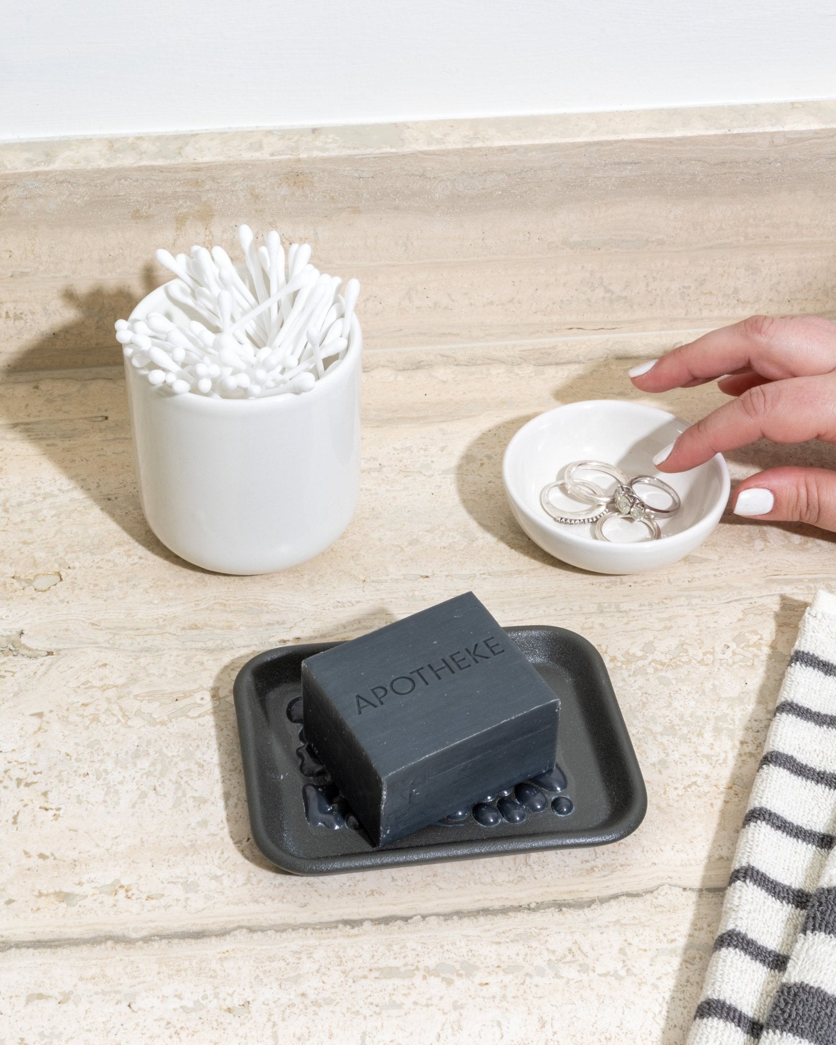 Soap Dish Bundle in Onyx Felt+Fat