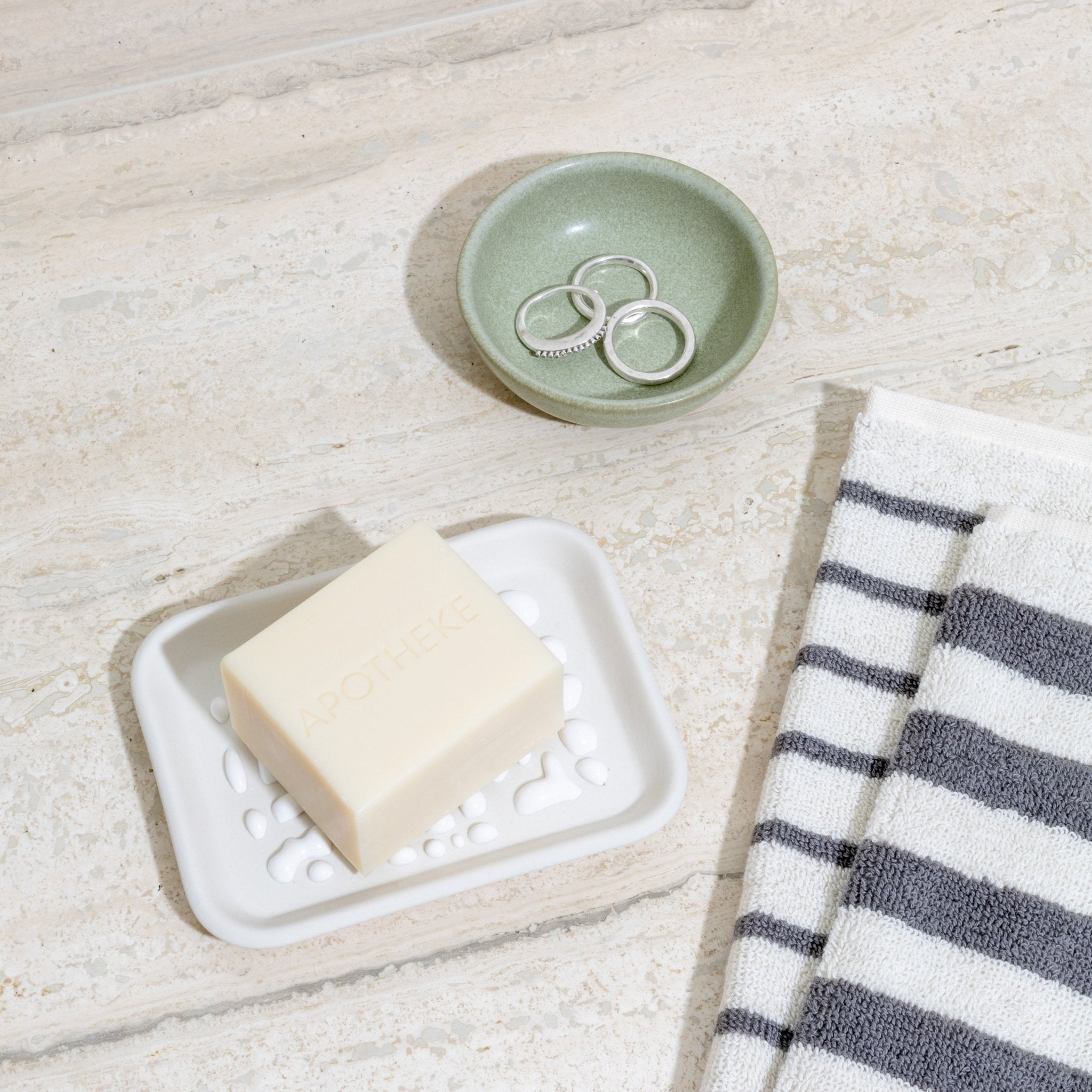 Soap Dish Bundle in Oyster Felt+Fat