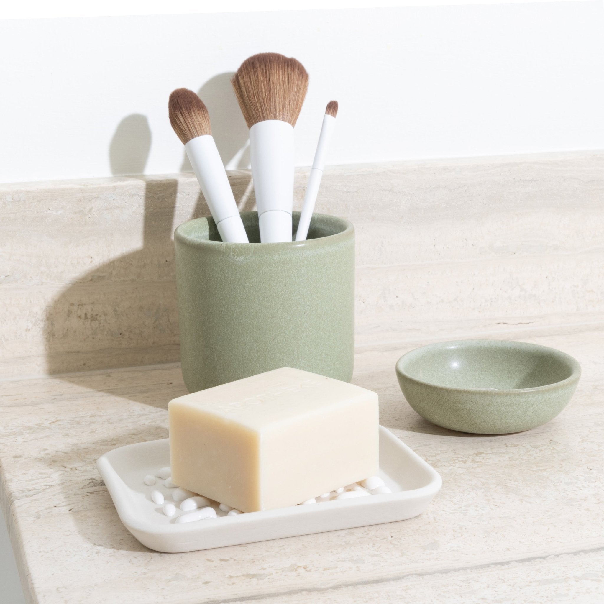 Soap Dish Bundle in Oyster Felt+Fat