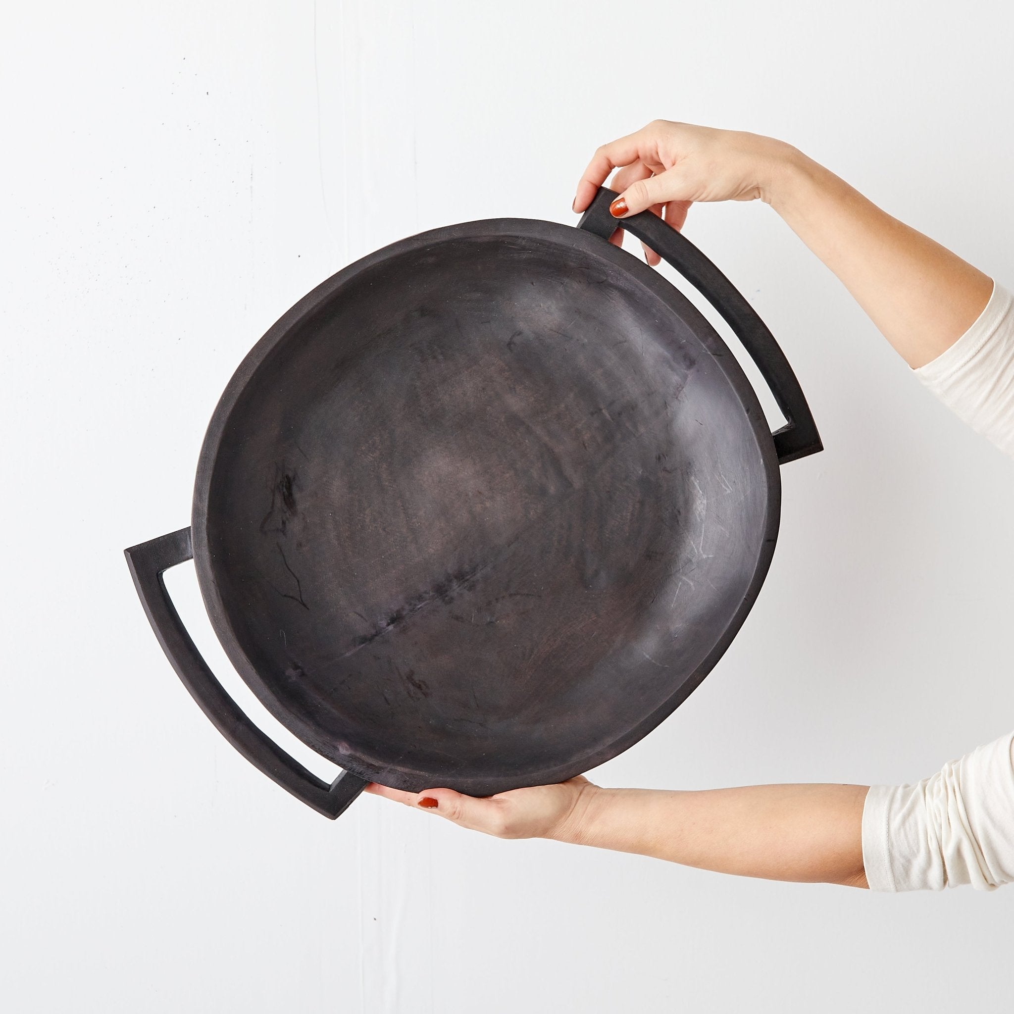 Swazi Round Wood Serving Platter Kanju Interiors