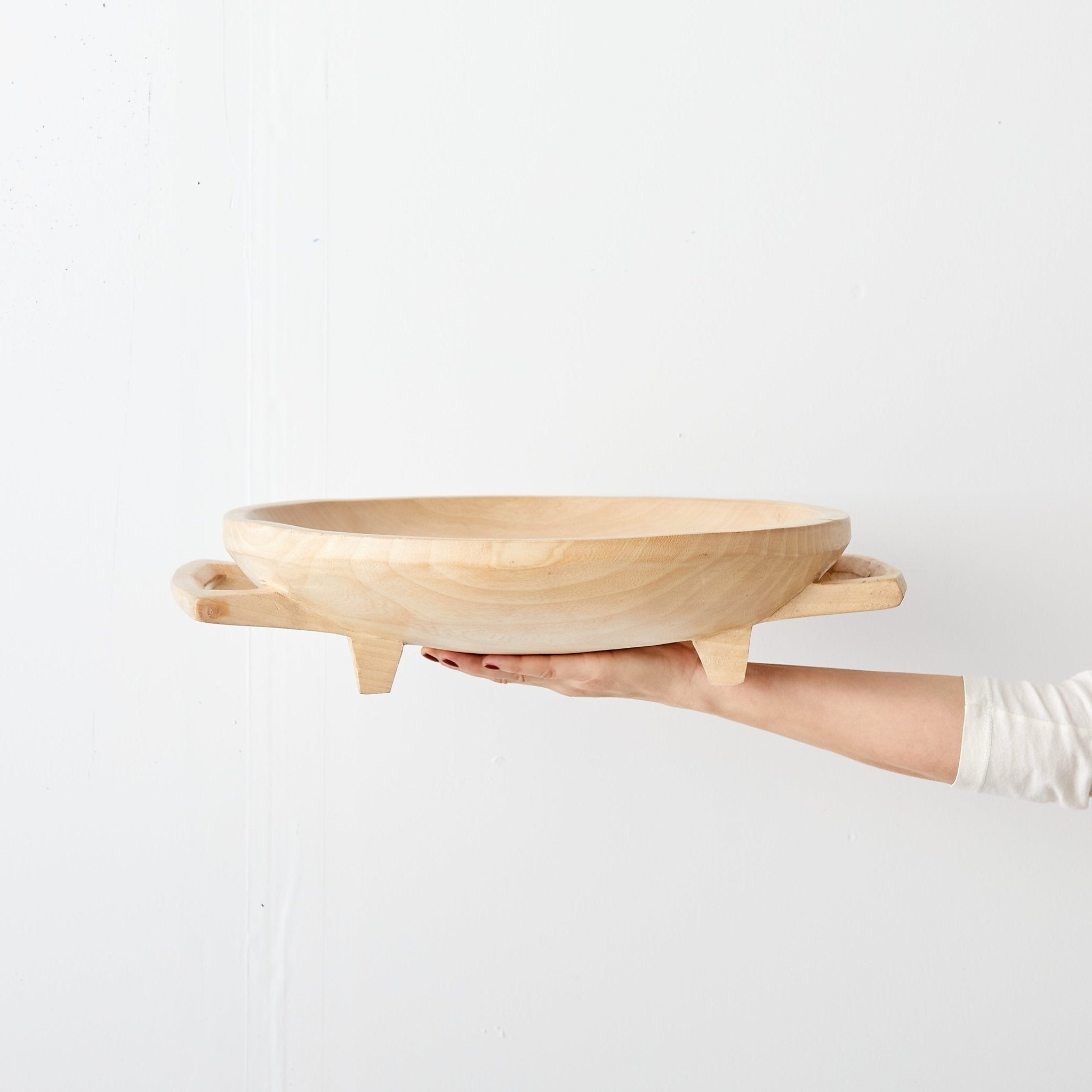 Swazi Round Wood Serving Platter Kanju Interiors