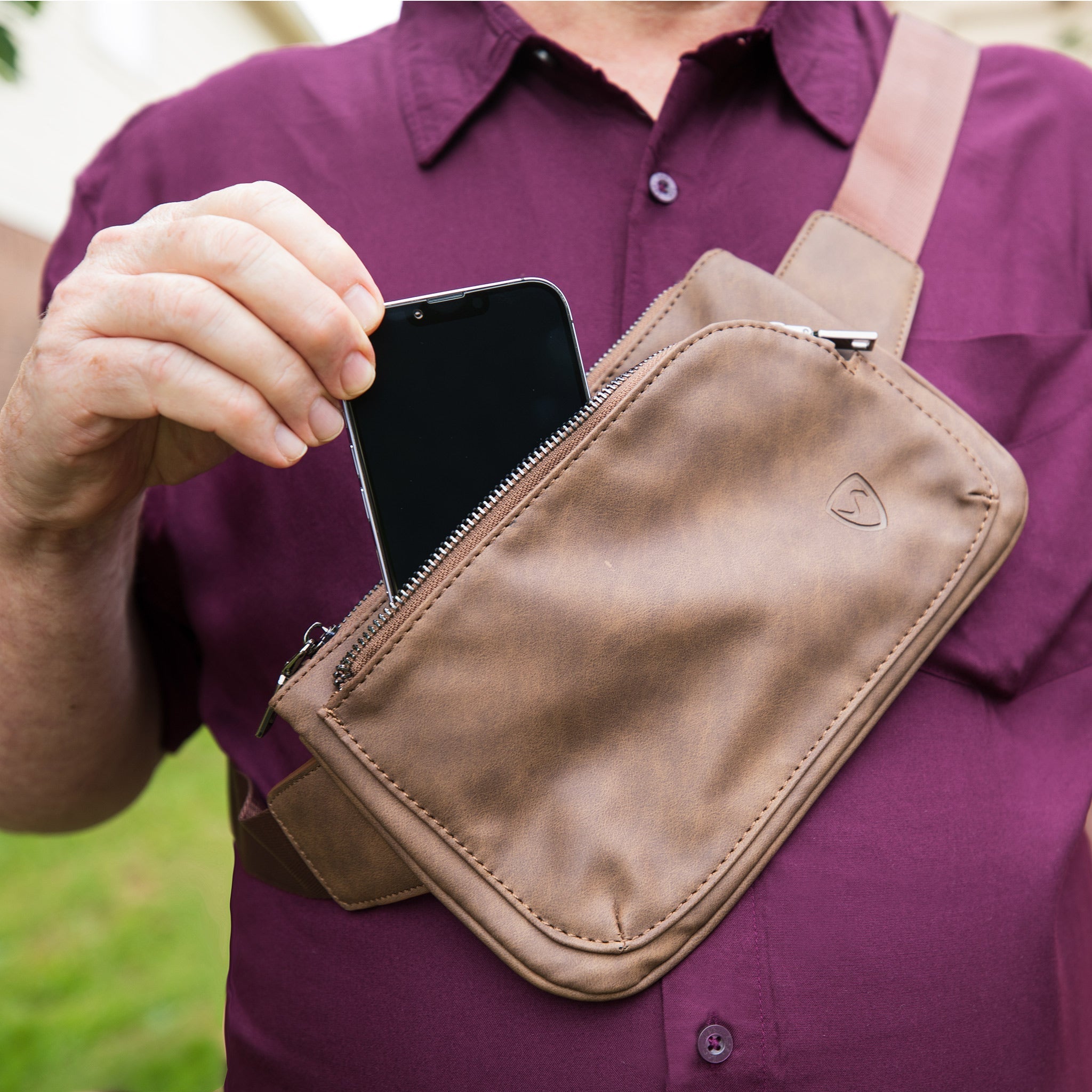 SYB Cross Body Fanny Pack - Metro Vegan Leather Shield Your Body