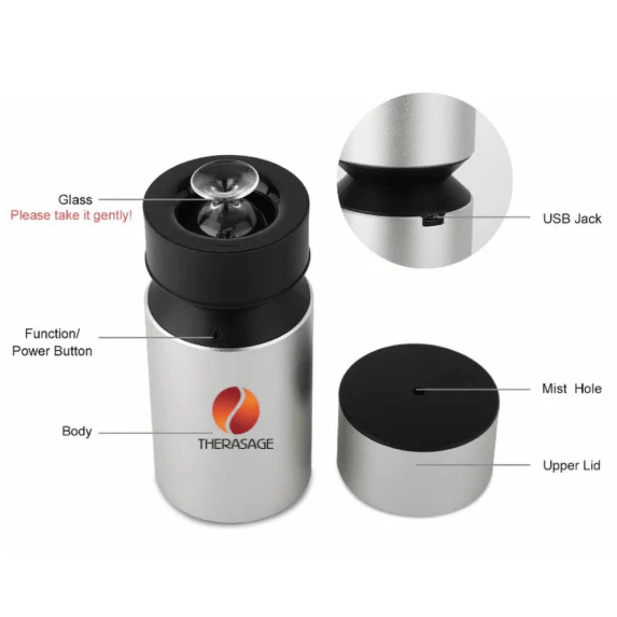TherAroma - Portable Atomizer - Essential Oil Diffuser Therasage