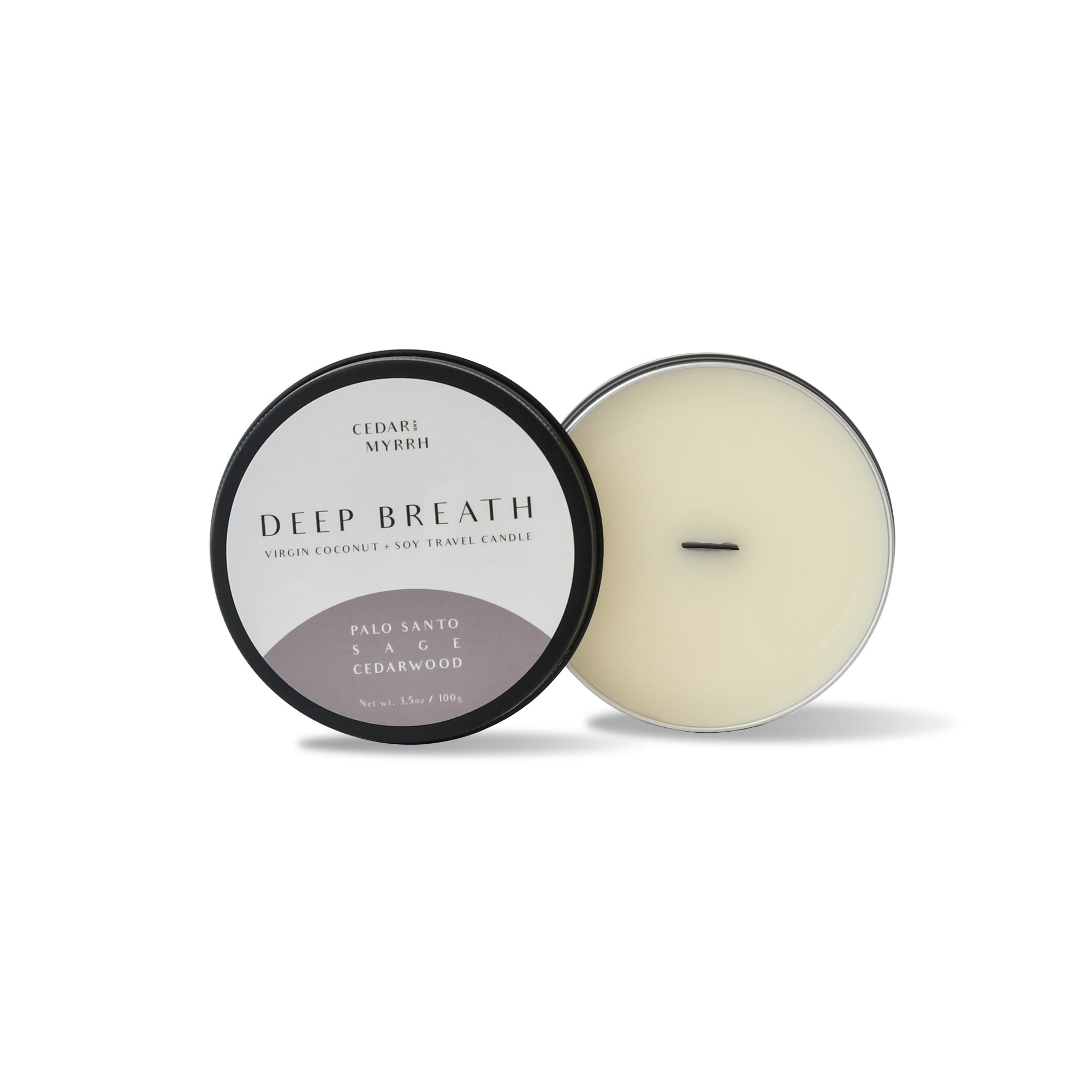 Travel Size Deep Breath Wellness Candle CEDAR AND MYRRH