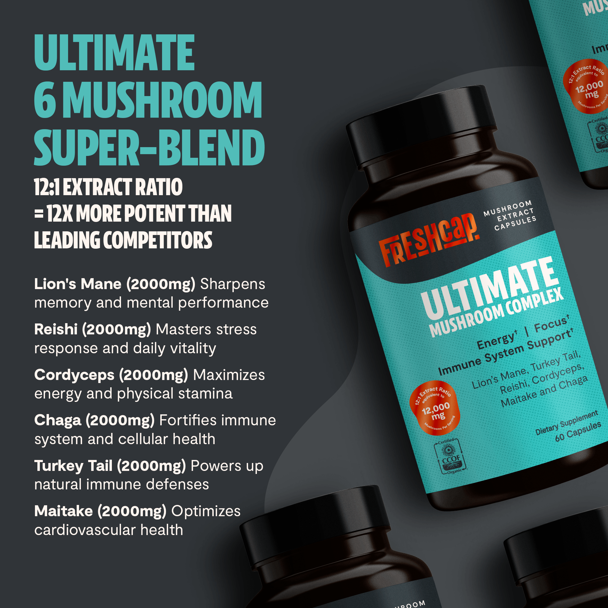 Ultimate Mushroom Complex Capsules FreshCap Mushrooms