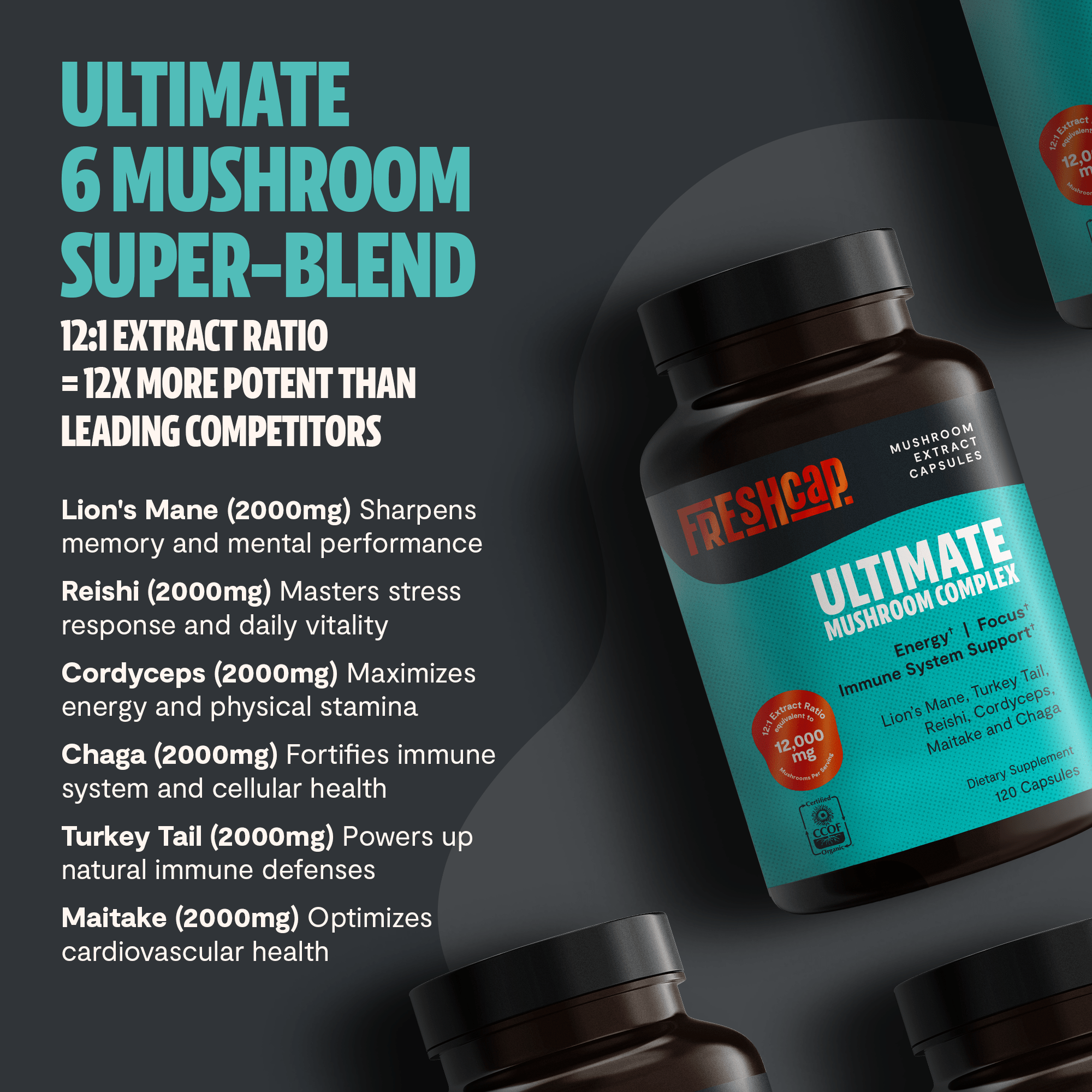 Ultimate Mushroom Complex Capsules FreshCap Mushrooms