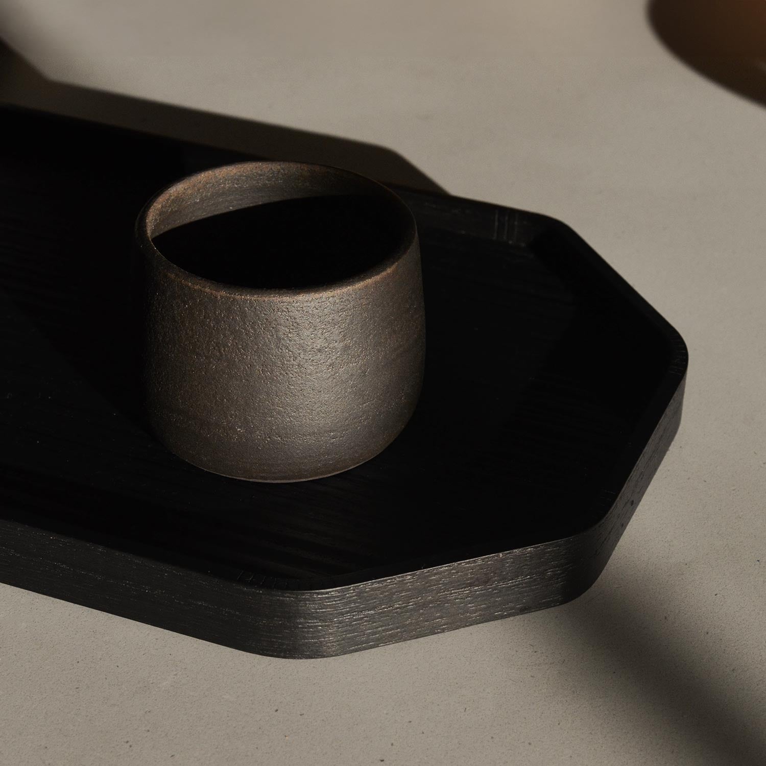 Versatile Black Clay Ceramic Cup CEDAR AND MYRRH