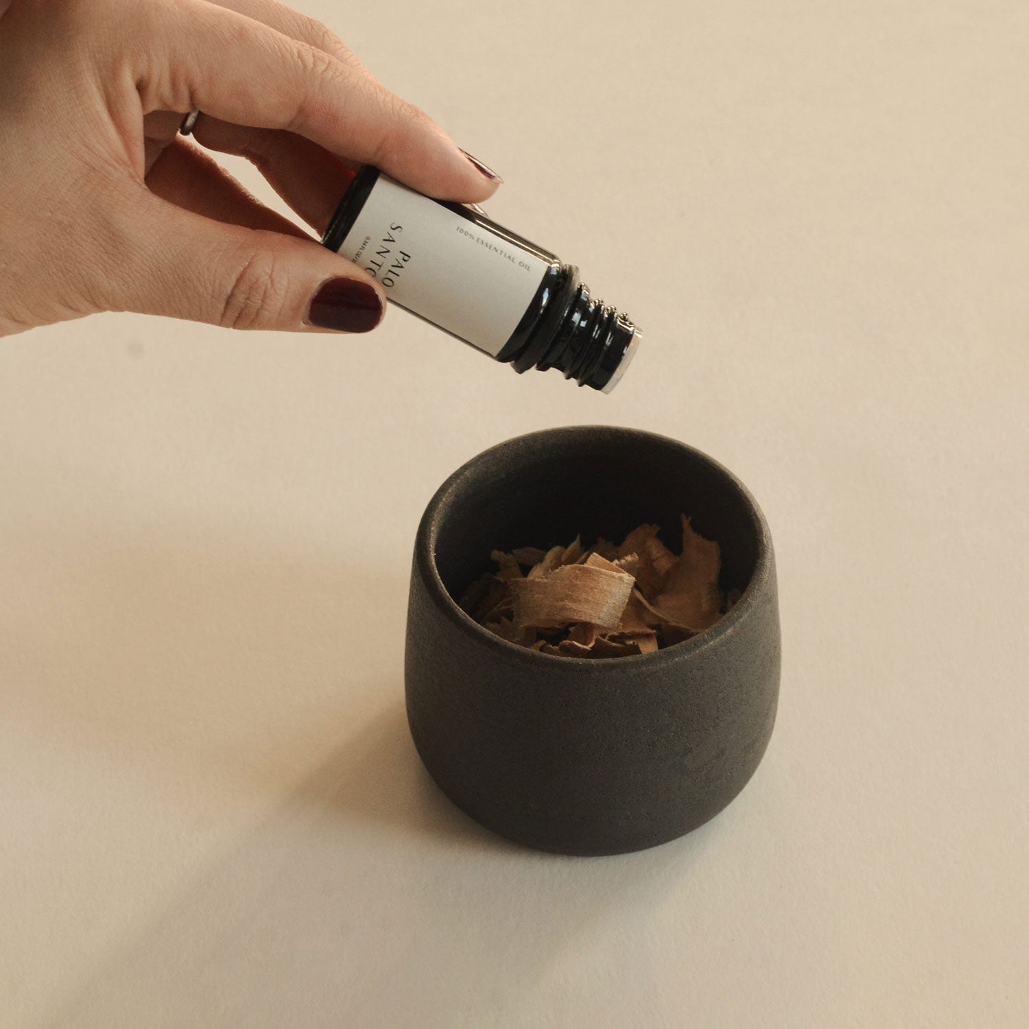 Versatile Black Clay Ceramic Cup CEDAR AND MYRRH
