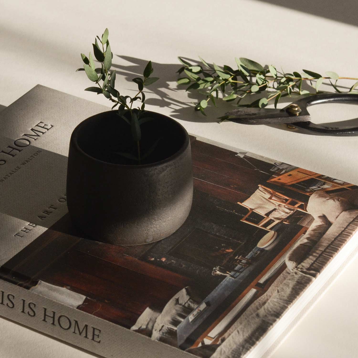 Versatile Black Clay Ceramic Cup CEDAR AND MYRRH