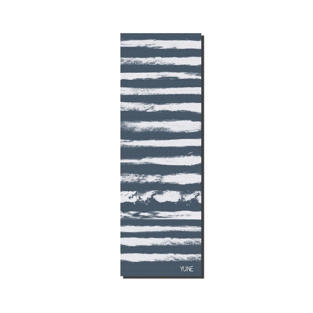 Yoga Mat | 6mm Thick | Blue Striped | Non - Slip | Eco Friendly | Yune Yoga | Fir Yune Yoga