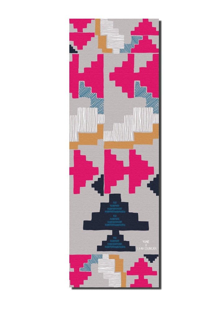 Yoga Mat | 6mm Thick | Pink| Non - Slip | Eco Friendly | Yune Yoga | Leah Duncan Geo Yune Yoga