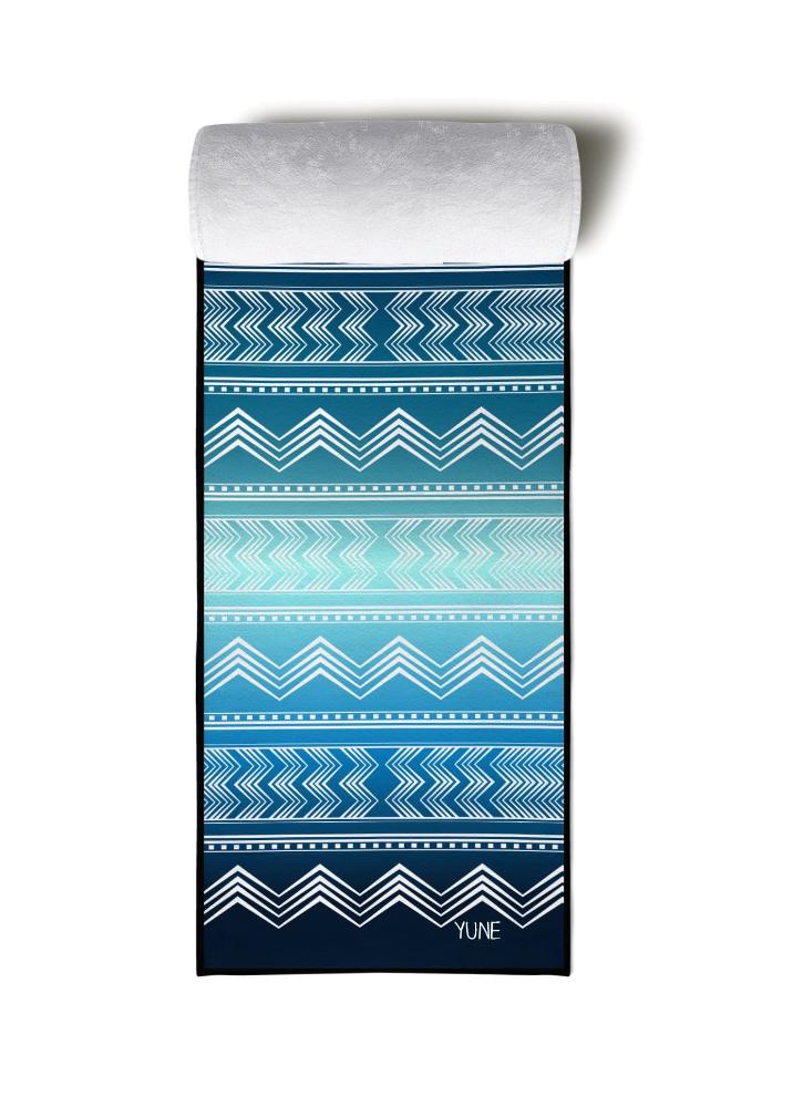 Yoga Towel | Non Slip Silicon Nubs | Absorbent Microfiber | Blue | Yune Yoga | The Diamond Yune Yoga