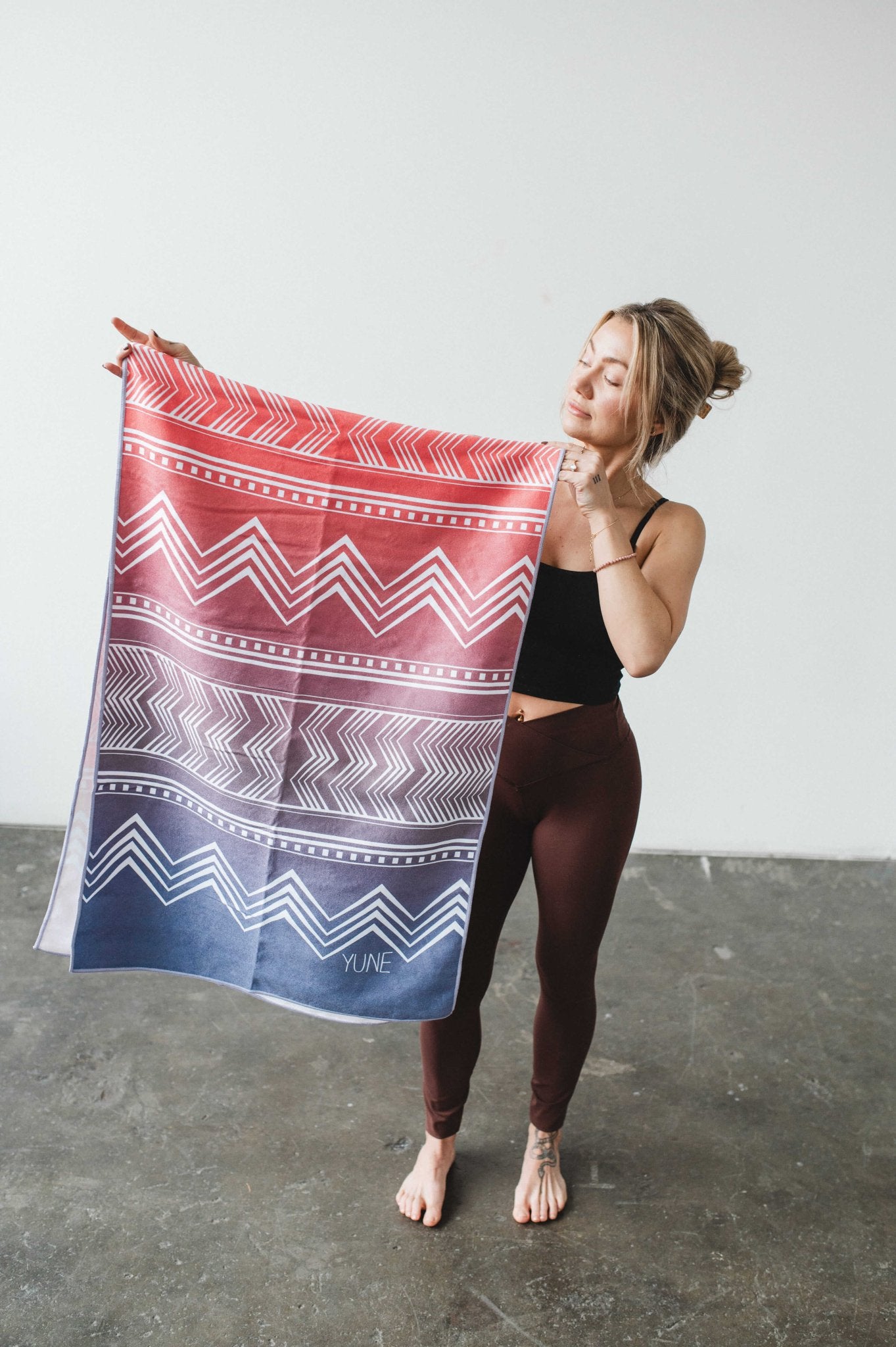Yoga Towel | Non Slip Silicon Nubs | Absorbent Microfiber | Pink | Yune Yoga | The Cassady Yune Yoga