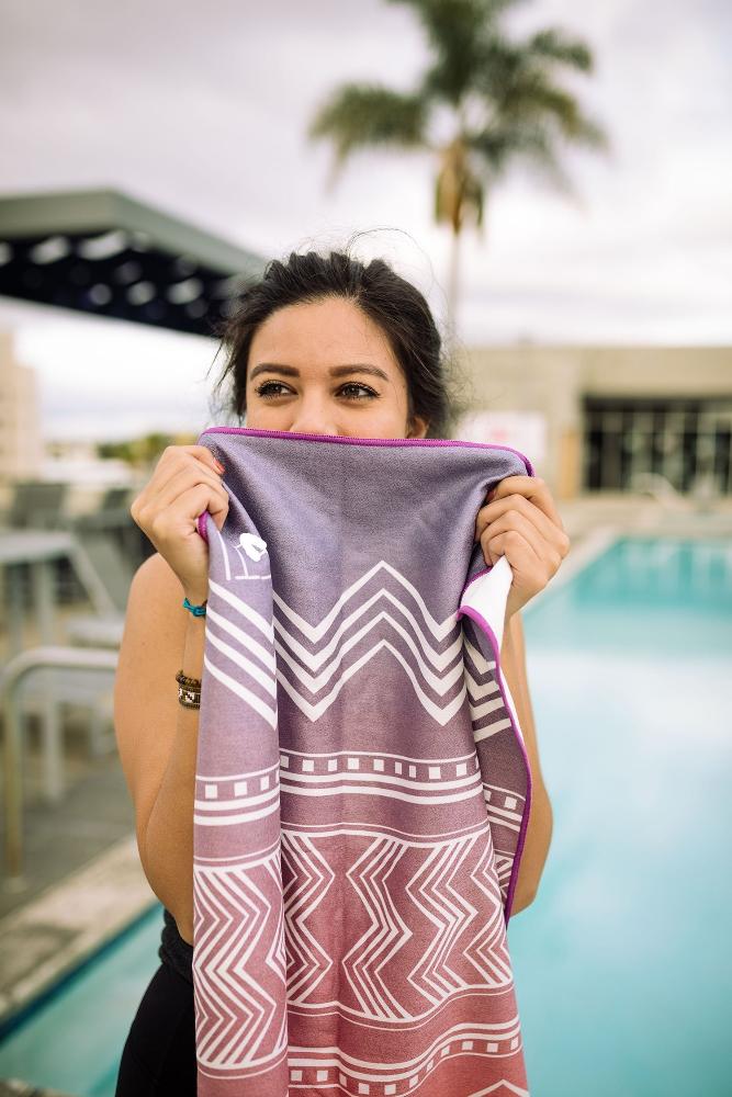 Yoga Towel | Non Slip Silicon Nubs | Absorbent Microfiber | Pink | Yune Yoga | The Cassady Yune Yoga