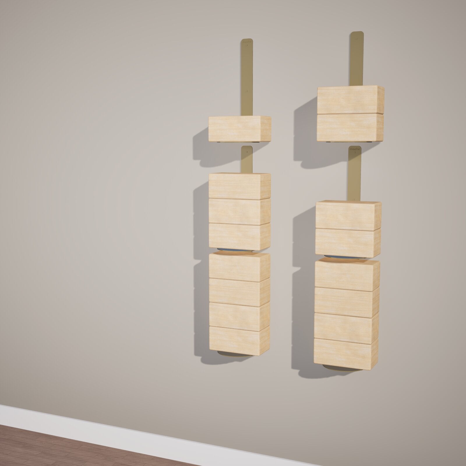 Yoke Yoga Block Wall Bracket | Gold Mache