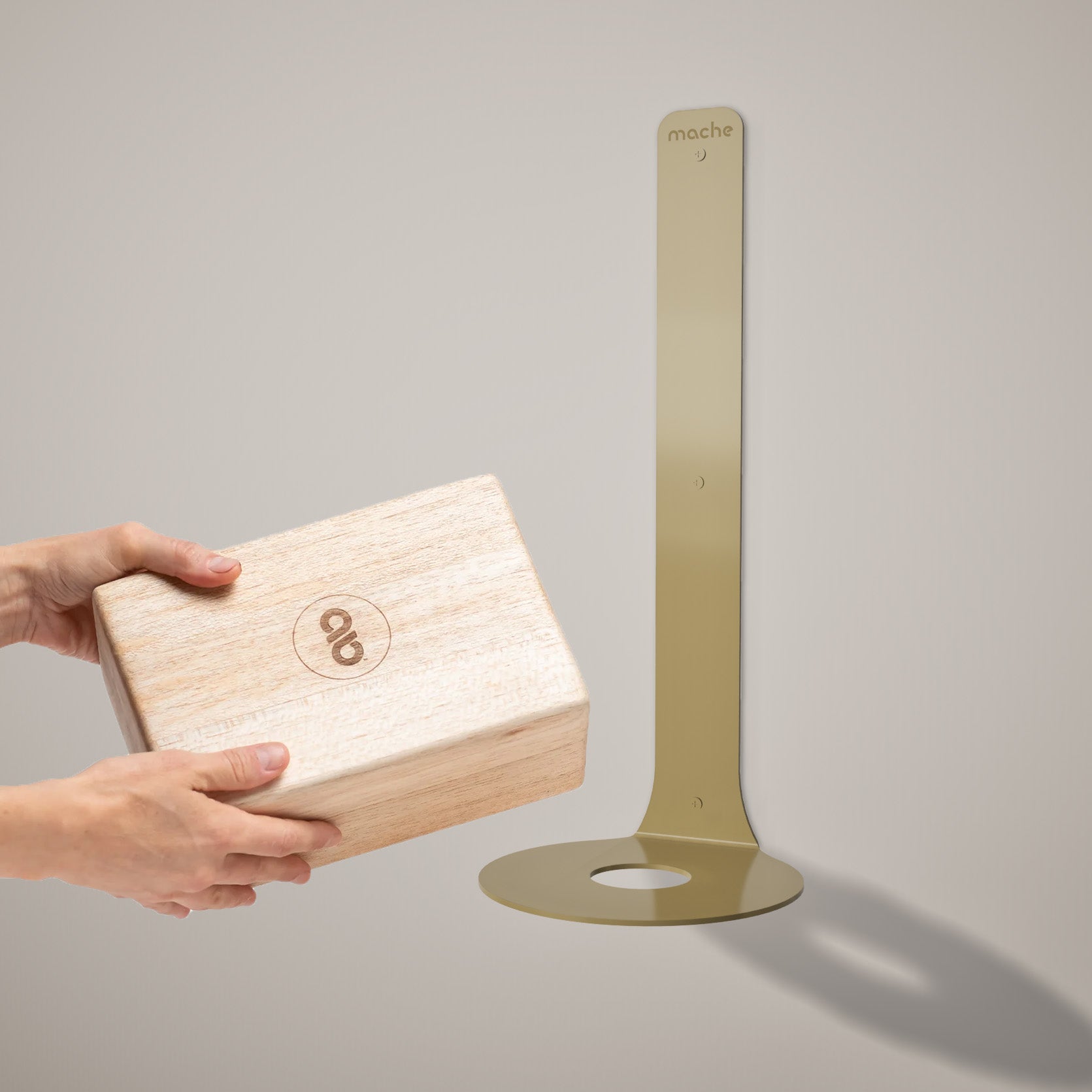Yoke Yoga Block Wall Bracket | Gold Mache