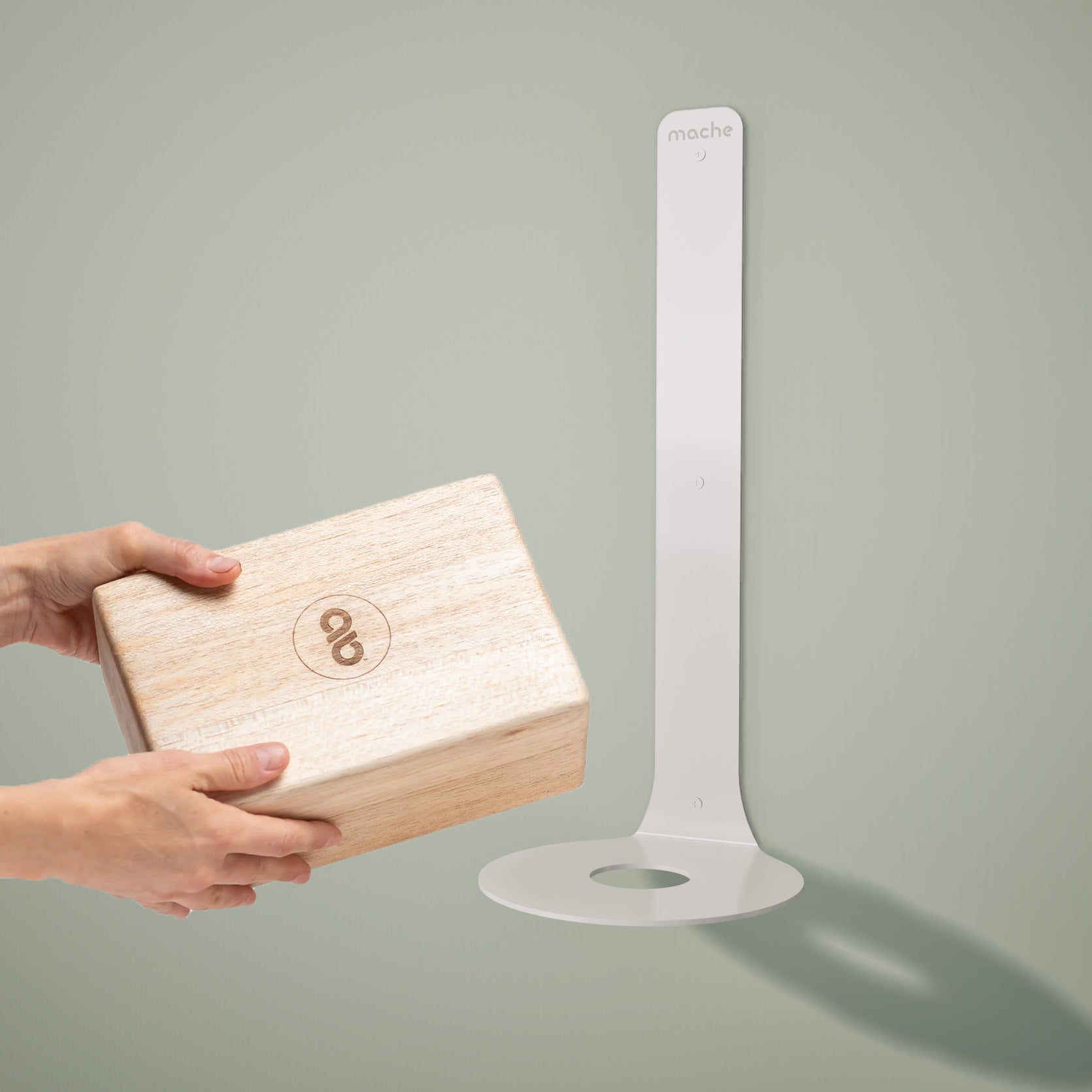 Yoke Yoga Block Wall Bracket | White Mache