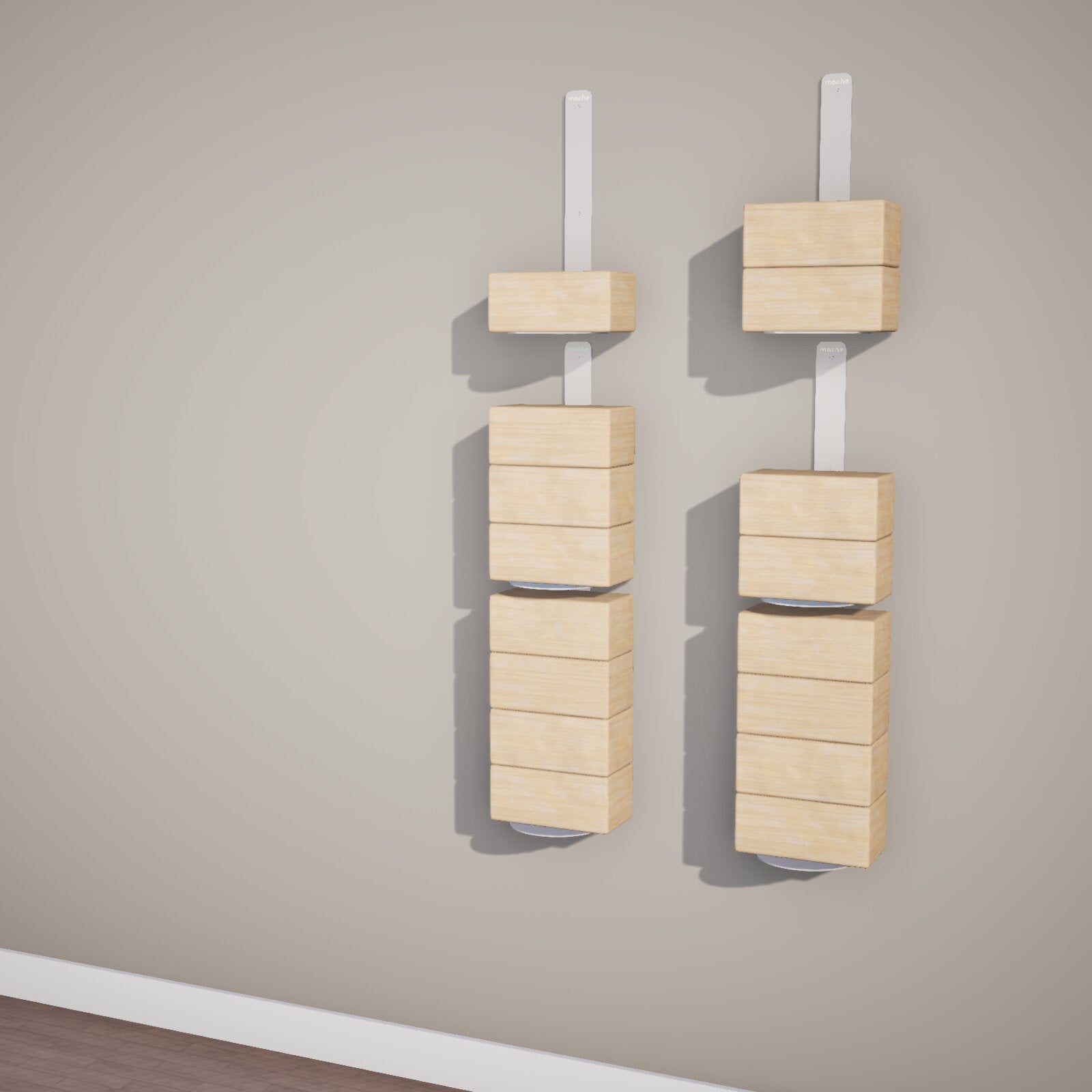 Yoke Yoga Block Wall Bracket | White Mache