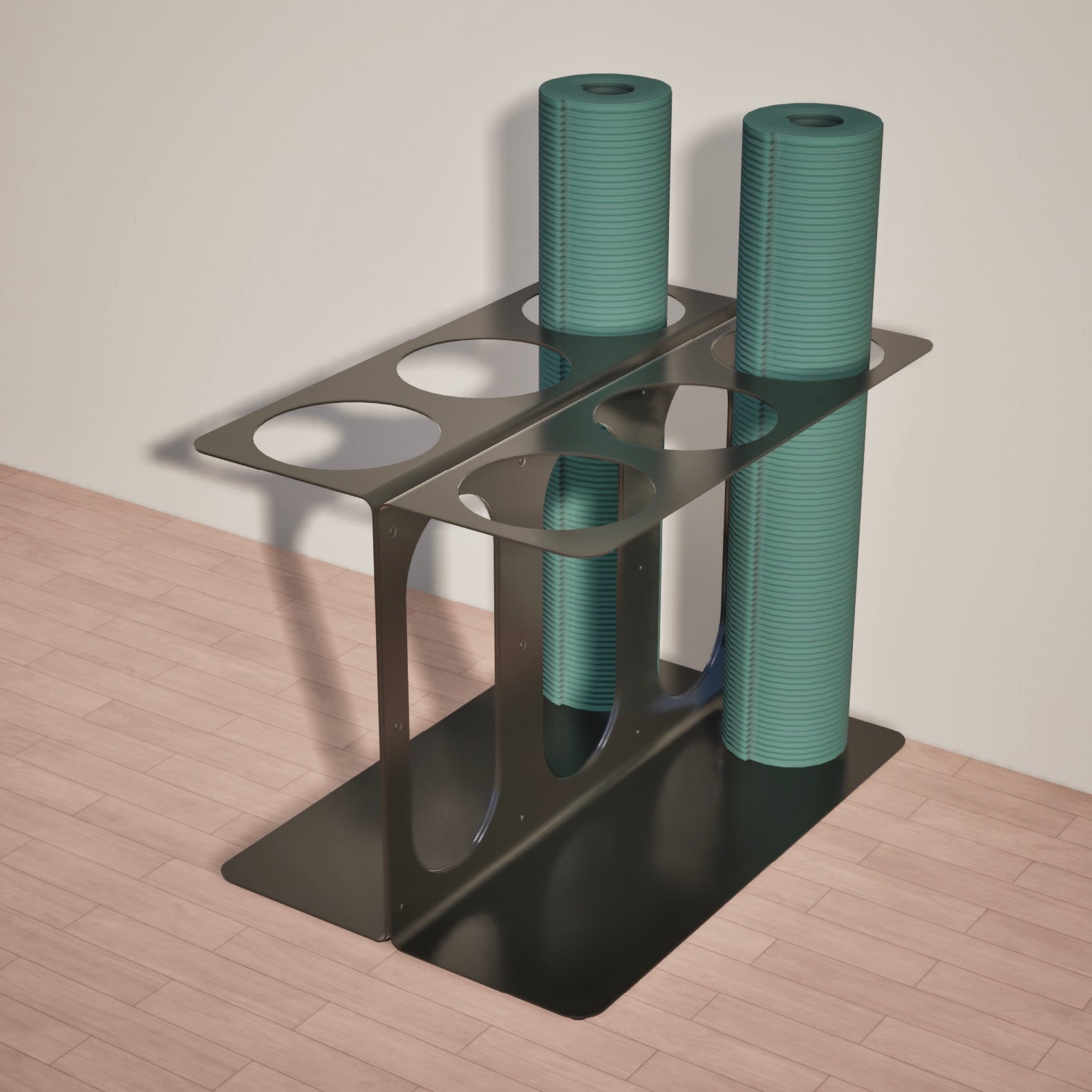 Yoke Yoga Mat Floor Stand | Holds 6 Mats/Rollers Mache